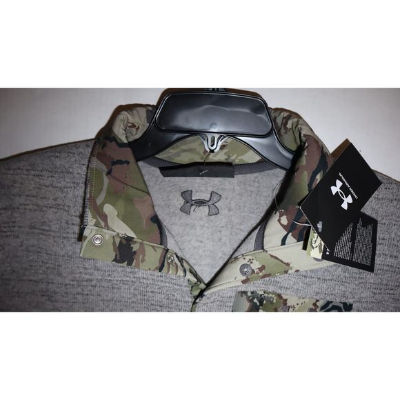 Under Armour Men Sz L Gray Heather Camo Pocket UA Specialist Henley Pullover $80 - Picture 10 of 10